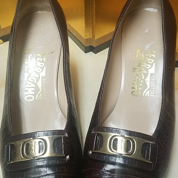 ❤💖Salvatore Ferragamo Womens Python Block Shoes - Picture 3 of 9